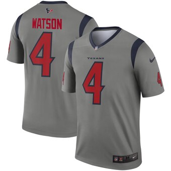 Men's Houston Texans #4 Deshaun Watson Gray Inverted Legend Jersey